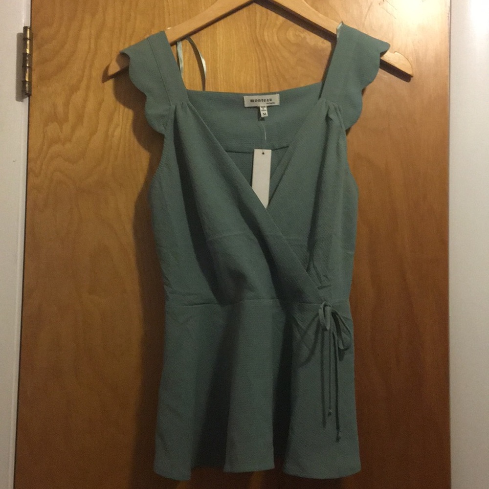 Monteau Sage Green Blouse